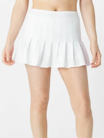 Lucky In Love Women's Core Long Retro Pleated Skirt In White