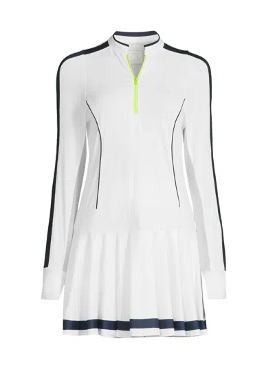 Lucky In Love Women's Fast Motion Long-sleeve Minidress In White