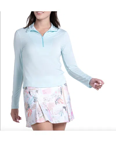 Lucky In Love Women's Free Play Long Sleeve Top In Blue