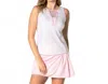 Lucky In Love Women's Grid Tank Top In White W/ Pink Gridding In Pink