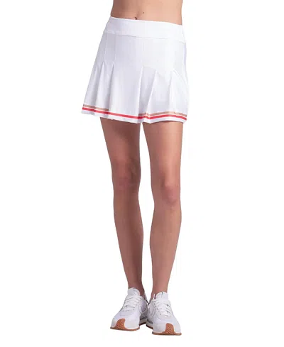 Lucky In Love Women's Legacy Lines Pleat Skirt In White