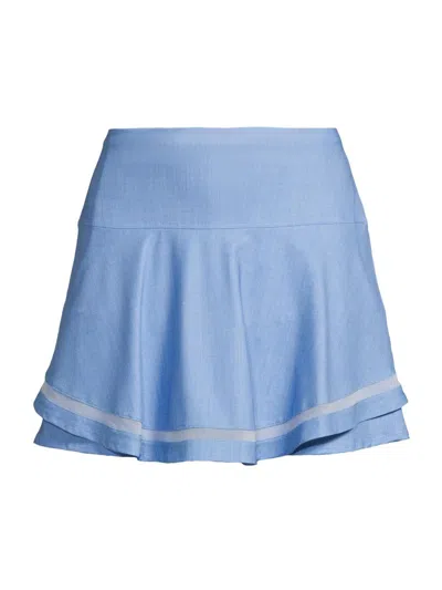 Lucky In Love Women's Linen Noveau Play Skort In Blue