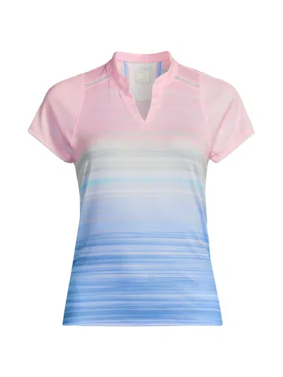 Lucky In Love Women's Linen Vision Ruche Short-sleeve Top In Multi