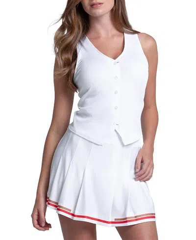Lucky In Love Women's Match Point Vest Tank In White