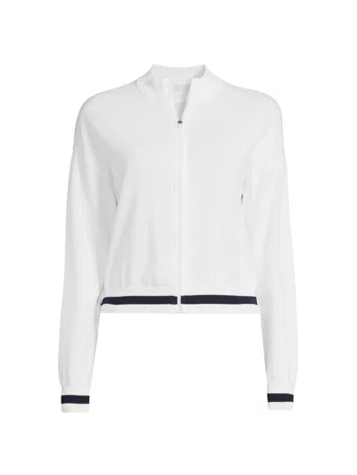 Lucky In Love Women's Rally Mock Turtleneck Cardigan In White