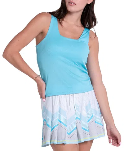 Lucky In Love Women's Squared Up Tank In Blue
