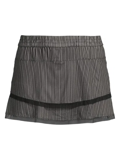 Lucky In Love Women's Stripe It Up High-waist Pinstripe Skort In Gray