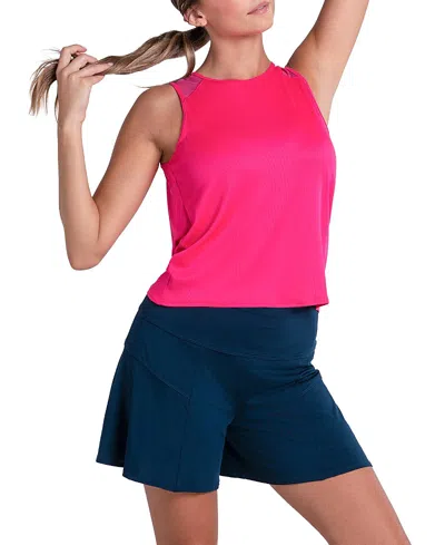 Lucky In Love Women's Twist Back Rib Tank In Pink