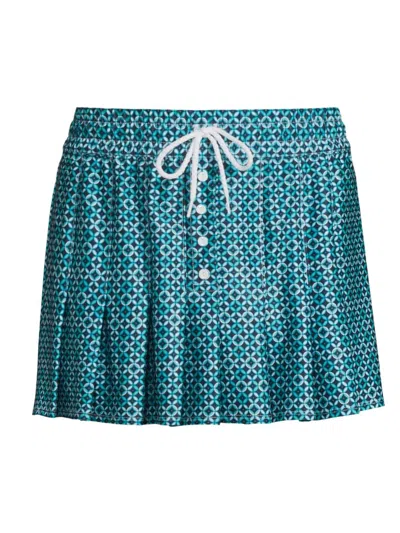 Lucky In Love Women's Winner's Circle Drawstring Skort In Blue