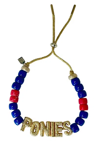 Lucky Star Jewels Eye Candy Ponies Id Bracelet In Blue And Red