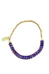 Lucky Star Jewels Tournament Stretch Bracelet In Purple In Multi