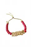 Lucky Star Jewels Women's Eye Candy "dawgs" Id Bracelet In Red In Red