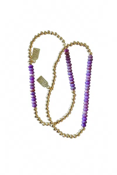 Lucky Star Jewels Women's Stardust Gemstone Bracelet Set In Purple In Multi