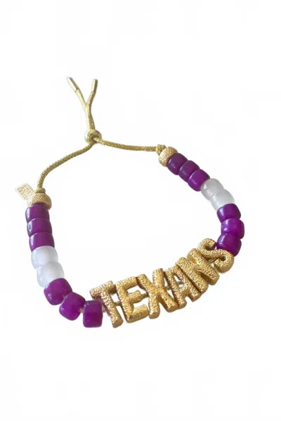 Lucky Star Jewels Women's Texans Eye Candy Id Bracelet In Purple In Multi