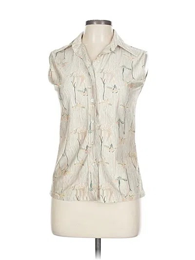 Pre-owned Lucky Winner Sleeveless Button Down Shirt In White