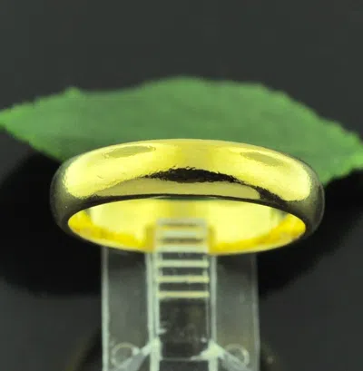 Pre-owned Luckyfinejewelry 24k Solid Yellow Gold Band Ring 11.50 Gram Handmade High Polished