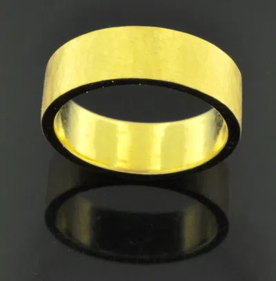 Pre-owned Luckyfinejewelry 24k Solid Yellow Gold Band Ring Hammer Hammered Design 7.50 Gram Handmade