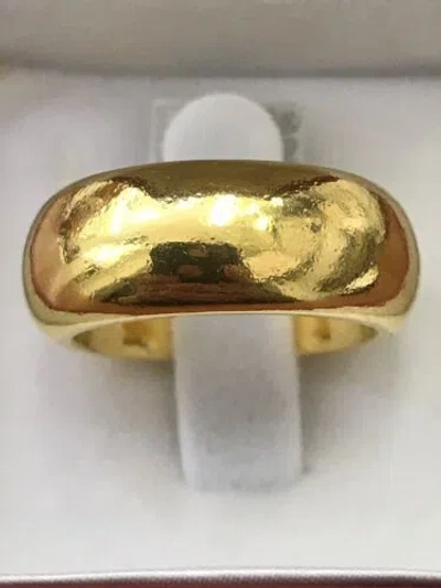 Pre-owned Luckyhhhjewelry 24k Solid Yellow Gold Custom Handmade Band Ring Any Size 5 -13 15 Grams