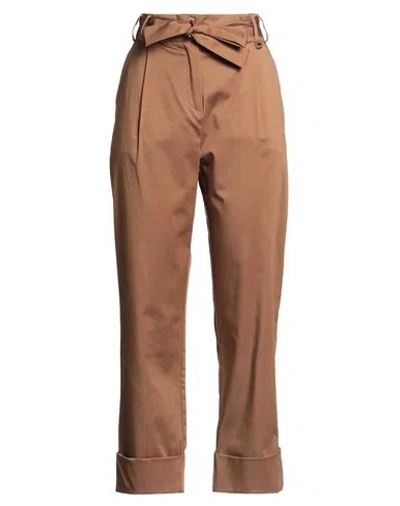 Luckylu  Milano Luckylu Milano Woman Pants Camel Size 10 Cotton, Elastane In Brown