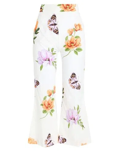 Luckylu  Milano Luckylu Milano Woman Pants White Size 6 Cotton, Elastane In Multi