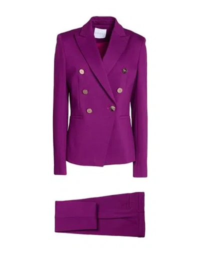Luckylu  Milano Luckylu Milano Woman Suit Mauve Size 10 Viscose, Polyamide, Elastane In Purple