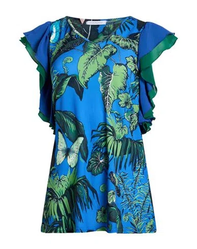 Luckylu  Milano Luckylu Milano Woman Top Blue Size 4 Polyester, Elastane