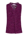 Luckylu  Milano Luckylu Milano Woman Top Plum Size 12 Polyester, Viscose, Elastane In Purple