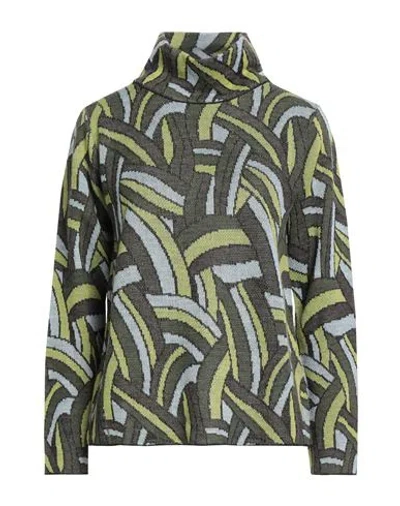 Luckylu  Milano Luckylu Milano Woman Turtleneck Military Green Size M Acrylic, Wool, Viscose, Metallic Polyester, Po