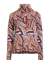 Luckylu  Milano Luckylu Milano Woman Turtleneck Orange Size M Acrylic, Wool, Viscose, Metallic Polyester, Polyamide In Purple