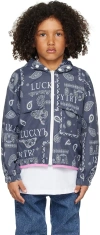 Luckytry Kids Navy Paisley Hoodie In Navy