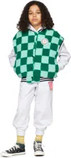 Luckytry Kids Reversible Green Check Vest In Green