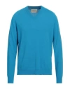 LUCQUES LUCQUES MAN SWEATER AZURE SIZE 40 WOOL, CASHMERE