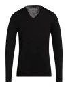 Lucques Man Sweater Black Size 44 Merino Wool In Black