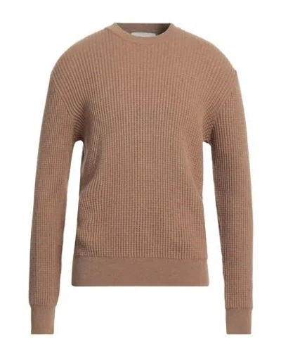 LUCQUES LUCQUES MAN SWEATER CAMEL SIZE 42 POLYAMIDE, VISCOSE, WOOL, CASHMERE