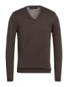Lucques Man Sweater Dark Brown Size 44 Merino Wool