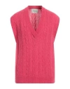 Lucques Man Sweater Fuchsia Size 42 Baby Alpaca Wool, Polyamide, Merino Wool In Pink