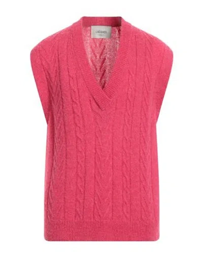 Lucques Man Sweater Fuchsia Size 42 Baby Alpaca Wool, Polyamide, Merino Wool In Pink