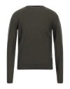 Lucques Man Sweater Military Green Size 38 Merino Wool In Green