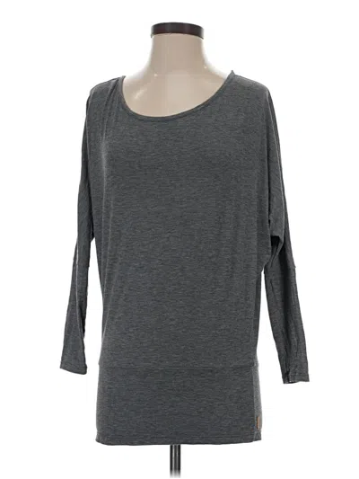 Pre-owned Lucy 3/4 Sleeve Top Gray Boatneck Tops