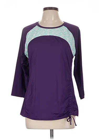 Pre-owned Lucy 3/4 Sleeve Top Purple Boatneck Tops