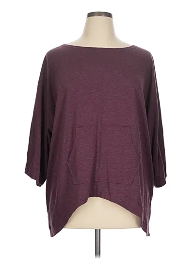 Pre-owned Lucy 3/4 Sleeve T-shirt In Burgundy
