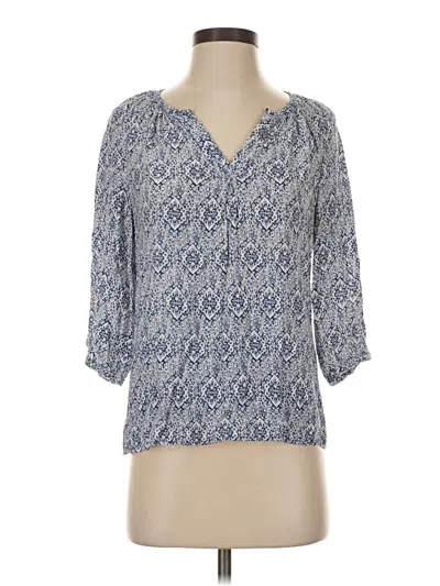 Pre-owned Lucy & Laurel 3/4 Sleeve Blouse In Blue