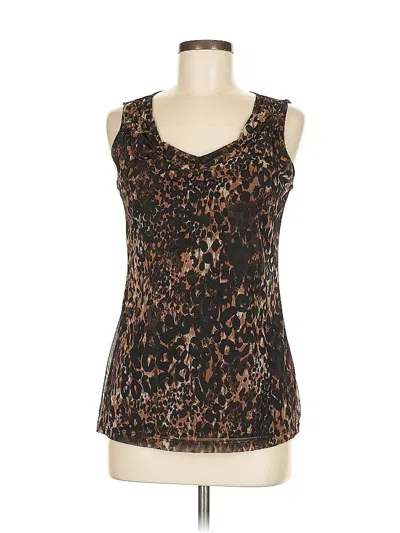 Pre-owned Lucy & Laurel Sleeveless Top Brown Scoop Neck Tops