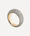 Lucy Delius 14ct Gold Antique Finish Victorian Set Diamond Bombe Ring In Gold