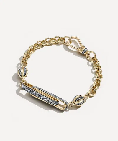 Lucy Delius 14ct Gold Diamond Stirrup Chain Bracelet