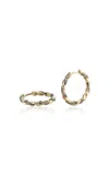 Lucy Delius 14k Yellow Gold Antique Finish Twisted Rope Diamond Hoops