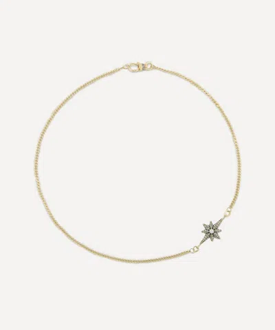 Lucy Delius Jewellery 14ct Gold Victorian Star East West Mini Diamond Pendant Necklace