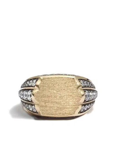 Lucy Delius Jewellery 14k Yellow Gold Diamond-pavé Signet Ring