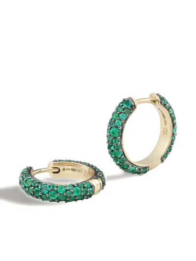 Lucy Delius Jewellery 14kt Yellow Gold Chubby Emerald Earrings In Green