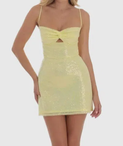 Lucy In The Sky Desiree Sequin Dress In Yellow